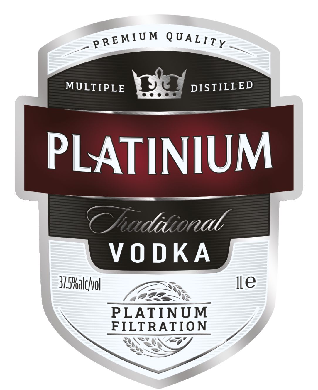 Водка 37,5% vol (PLATINIUM)