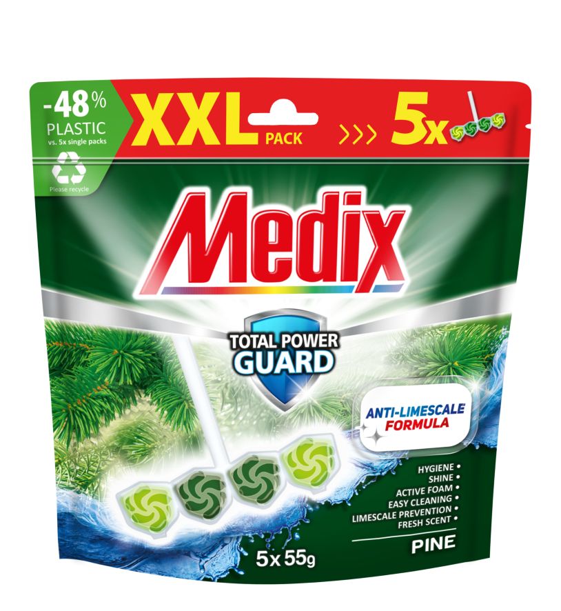 WC блокче различни видове, 5 x 55 г (MEDIX)
