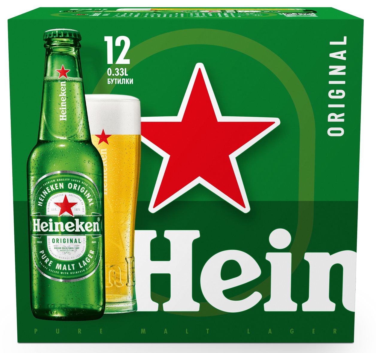 Бира 12 бр. х 0,33 л (HEINEKEN)