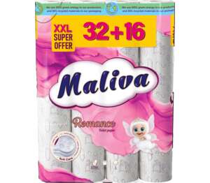 Тоалетна хартия Romance, 32+16бр. (MALIVA, тоалетна хартия)