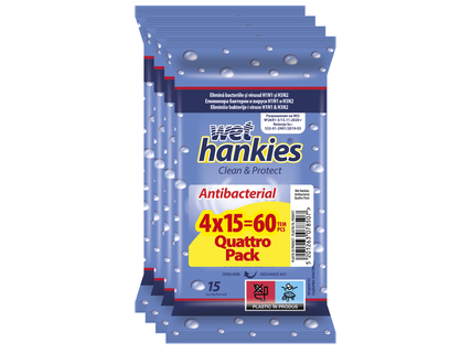 WET HANKIES Антибактериални кърпички