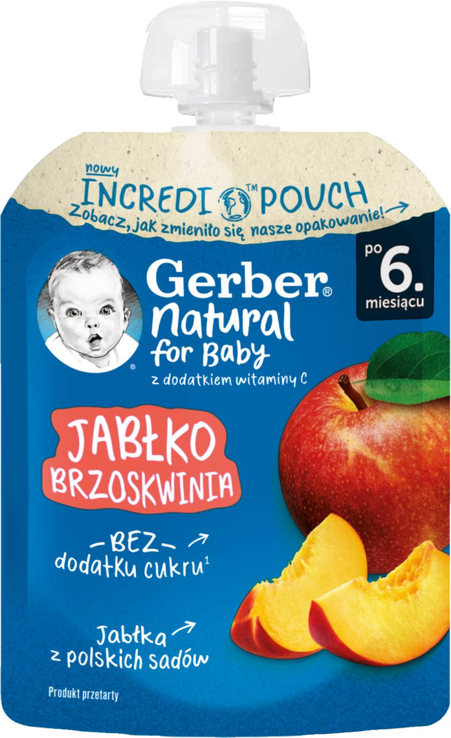 Пауч ябълка и праскова 6+ мес. (Gerber)