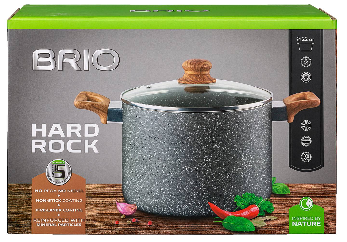 Тенджера Hard Rock Ø22 см (BRIO)