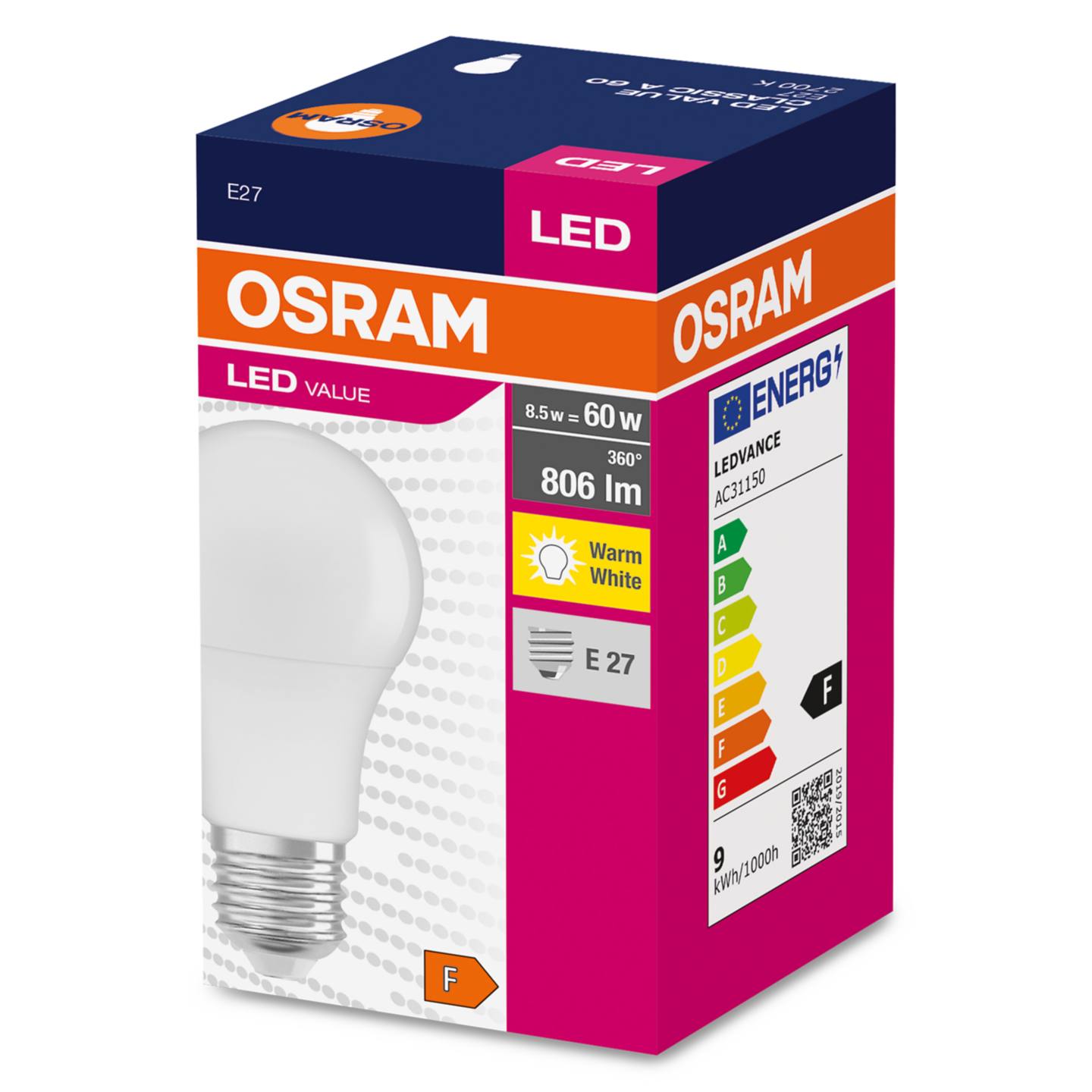 LED VALUE лампа 2700 K, 4000 K или 6500 К (Osram)