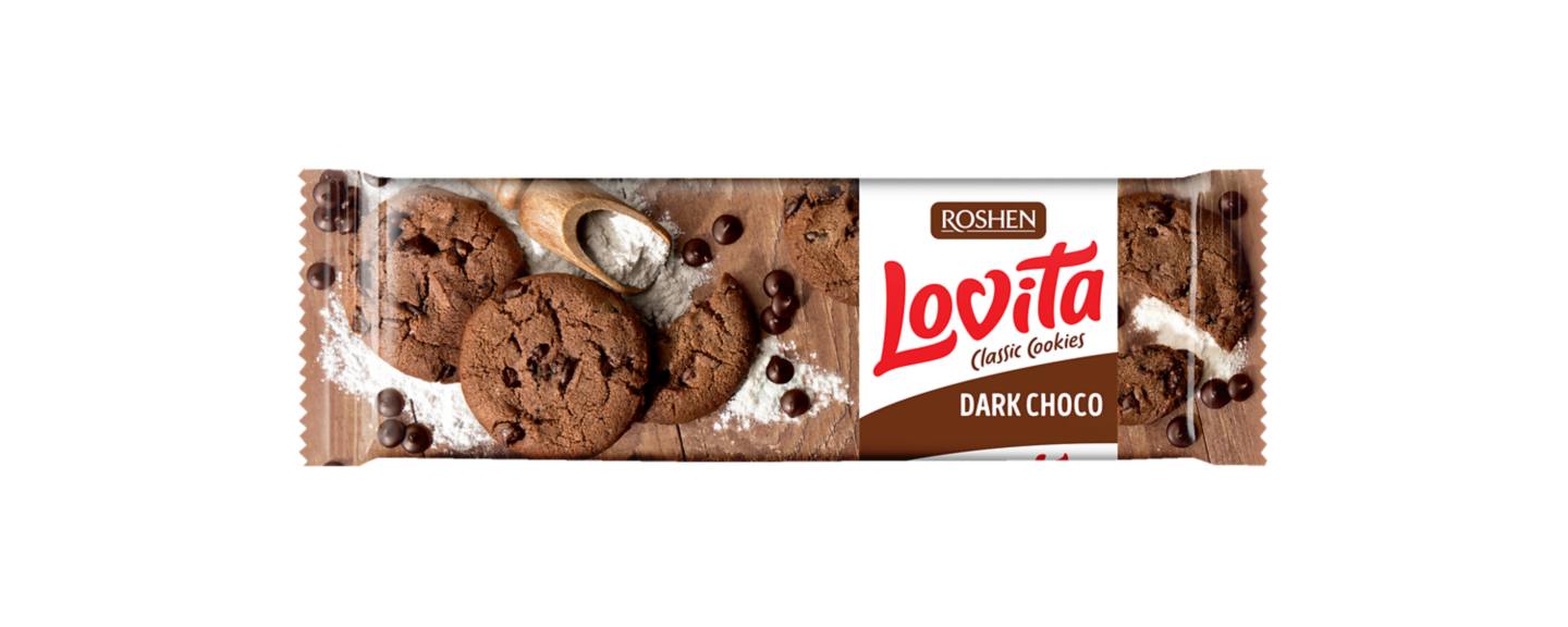Бисквити какао и шоколад, портокал/с лешников пълнеж (Lovita)
