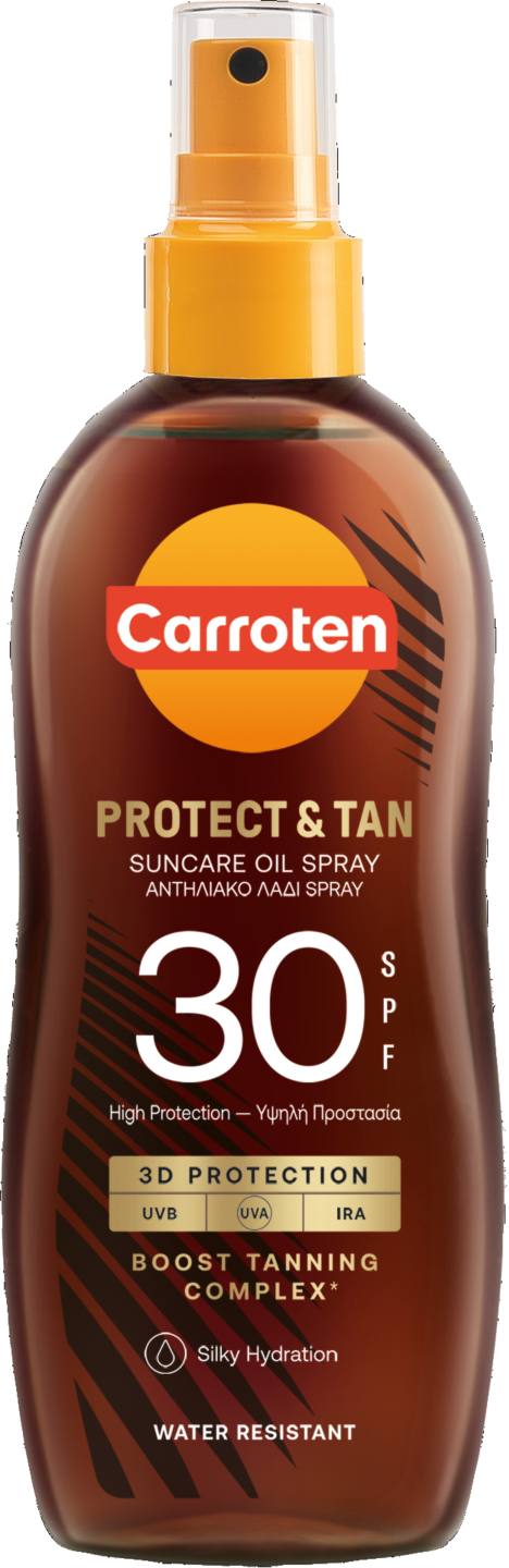 Слънцезащитно олио спрей SPF20 - SPF30 (Carroten)